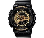 Reloj Casio GA-110GB-1AER Resina correa color: Negro Dial LCD Analógico - Digital Hombre