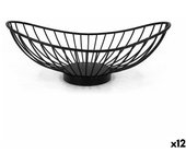 Panera my bar negro metal ovalado 25 x 13,5 x 9 cm (12 unidades)
