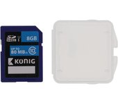 König Tarjeta de memoria SDHC Clase 10 de 8 GB de capacidad, color negro, ideal para una gran multitud de dispositivos