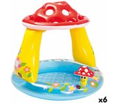 Piscina hinchable para niños intex champiñones toldo 45 l 102 x 89 x 102 cm (6 unidades)