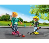PLAYMOBIL- JOUEURS DE Roller Spieler Duo Pack Hockey sobre Patines 71209, Multicolor