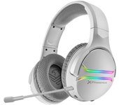 Phoenix Echo Wireless Auriculares Inalámbricos Gaming 7.1 para PS5, Switch y PC, Receptor Tipo C con Adaptador, Iluminación RGB, Micrófono, Cancelación de Ruido (no BT) (Blanco)