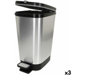 Cubo de basura curver gris plástico 45 l (3 unidades)