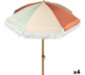 Sombrilla de playa aktive ø 200 cm 200 x 185 x 200 cm (4 unidades)