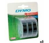 Cinta laminada para rotuladoras dymo 84773 9 mm x 3 m negro blanco (5 unidades)