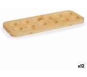 Huevera marrón bambú 40 x 3,4 x 40 cm (12 unidades)