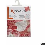 Kinvara Mantel Loneta Antimanchas Hojas 140 x 180 cm Granate (10 Unidades)