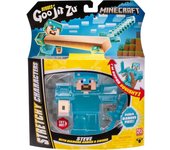 BANDAI CO42766 Heroes de Goo JIT Zu Figura de Accion, Universo Minecraft, Steve, Estruja y Aplasta, Multicolor