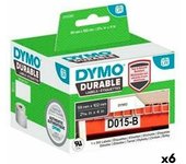 Etiquetas para impresora dymo durable blanco 102 x 59 mm negro (6 unidades)