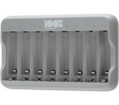Peakpower Cargador de Pilas USB Super Rápido con 8 Ranuras de Carga