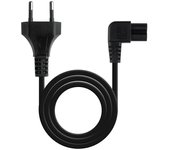 Nanocable Cable de Alimentación Acodado CEE7 Macho a C7 Hembra Negro 3 m