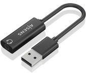 Tarjeta de sonido AISENS A106-0770 USB-A Jack 3.5 mm 48KHz 0,1m Negro