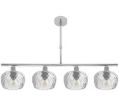 FABRILAMP Lampara Estela 4xe14 Cromo Regx75x13 Cm C/tulipas Cristal Tallado Transparente