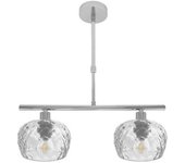 FABRILAMP Lampara Estela 2xe14 Cromo Regx41x13 Cm C/tulipas Cristal Tallado Transparente