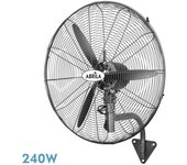 Ventilador pared indust.borrasca negro 3velocidades 240w 3 aspas fijo y rotatorio 80x71x30cm