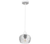 FABRILAMP Colgante Estela 1xe27 Blanco Regx13x13 Cm C/tulipa Cristal Tallado Transparente