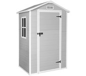 The Space Plus Caseta para jardín One 1.4 (Medidas ext. (An x Pr): 134 x 103 cm, Gris y Blanco, Plástico, Área: 1,37 m²)