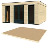 Décor et Jardin Caseta de jardín + suelo Decor Home (Medidas ext. (An x Pr): 497 x 497 cm, Madera, Natural)