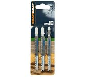 Craftomat Hojas de sierra T144 DF (Tableros de partículas revestidos, 3 pzs., Vástago en T)