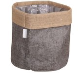 A.H.G. Maceta con interior de plástico Arlen (Dimensiones externas (Ø x Al): 13 x 13 cm, Plástico, Natural-Gris)