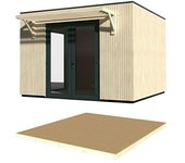 Décor et Jardin Caseta de jardín + suelo Studio Como (Medidas ext. (An x Pr): 361 x 364 cm, Madera, Natural)