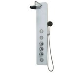 Universal de Grifería Panel de ducha de hidromasaje GS-49 (Altura: 120 cm, Con grifo termostático, Blanco)