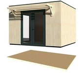 Décor et Jardin Caseta de jardín + suelo Studio Como (Medidas ext. (An x Pr): 537 x 364 cm, Madera, Natural)