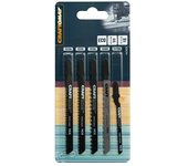 Craftomat Juego de hojas de sierra de calar (Madera / plástico, 5 pzs., Vástago en T)