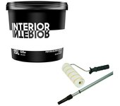 Pintura para paredes Interior + Rodillo completo telescópico Nespoli (Blanco, Mate, 15 l)