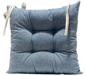 Cojín para silla Versalles (Azul, 40 x 40 cm, 100% algodón)