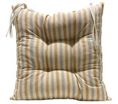 Cojín para silla Versalles Rayas (Ocre, 40 x 40 cm, 100% algodón)