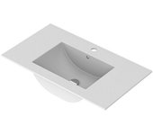 Lavabo Obi (81 x 45,6 cm, Orificios para grifo: Medio, Con desbordamiento, Blanco)