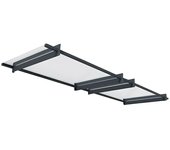 Palram – Canopia Marquesina para puerta Nancy (301 x 94 x 14 cm, Color de la estructura: Gris antracita)