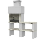 Collippo Barbacoa de obra Ericeira con mesa auxiliar (Superficie parrilla: 64 x 38 cm, Gris)