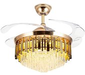 Led Hispania Ventilador de techo Luxury Sagitario (Dorado, 106 cm, 55 W, Blanco cálido)
