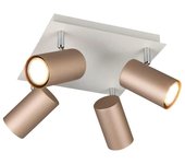 Trio Lighting Marley Regleta 4 luces (35 W, L x An x Al: 24 x 24 x 15 cm, Gris, GU10)