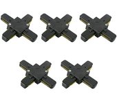 Led Hispania Conector en X monofásico (3,5 x 10,5 x 10,5 cm, Negro, 5 ud.)
