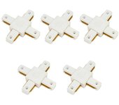 Led Hispania Conector en X monofásico (3,5 x 10,5 x 10,5 cm, Blanco, 5 ud.)