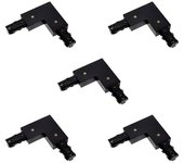 Led Hispania Conector en L monofásico (3,5 x 10,7 x 10,7 cm, Negro, 5 ud.)