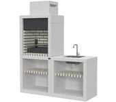 Collippo Barbacoa de obra Estoril con fregadero (Superficie parrilla: 60 x 38 cm, Gris/Negro)