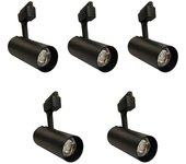Led Hispania Foco LED para riel bifásico Aveiro (30 W, Negro, 7,5 x 17,7 cm, 5 ud., 3.000 K)