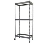 Simonrack Simonclothing Estantería metálica Forte Double Mobile (Al x An x Pr: 257,5 x 150 x 75 cm, Número de baldas: 3 ud., Gris)