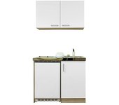 Respekta Minicocina MK100ESWOSCS (Ancho: 100 cm, Blanco, Con vitrocerámica, Con módulo de pared)
