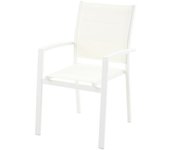 Sunfun Silla de jardín Nancy (L x An x Al: 63 x 56,5 x 90 cm, Blanco, Apilable)