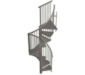 Sogem Escalera de caracol Delta (Diámetro: 120 cm, Color peldaños: Gris, Altura de planta: 300 cm)
