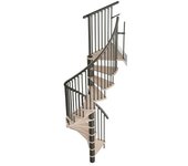 Sogem Escalera de caracol Kappa (Diámetro: 120 cm, Color peldaños: Haya barnizada, Altura de planta: 309 cm)