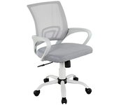 Silla de oficina Martina White (Gris/Blanco, Ruedas)