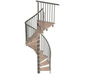 Sogem Escalera de caracol Sigma (Diámetro: 120 cm, Color peldaños: Haya barnizada, Altura de planta: 309 cm)