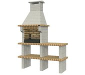 Collippo Braga Barbacoa de obra con mesa lateral (Superficie parrilla: 61 x 43 cm, Gris)