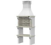 Collippo Barbacoa de obra Faro (Superficie parrilla: 62 x 38 cm, Blanco)